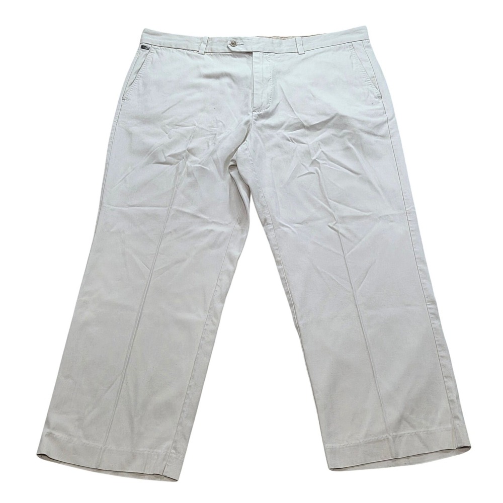 Tommy Bahama Mens 40x32 Silk‎ Cotton Blend Beige Dress Pants Trousers